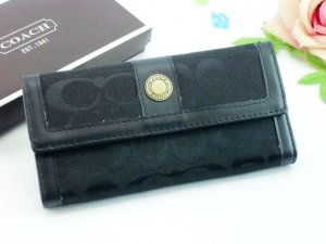 Sutton Wallets 2410-Indigo and Gold Button with Black Leather
