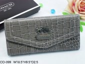 Coach Wallets 2691-All Gray Snakeskin and Gold Coach Brand