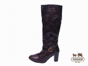 Coach Boots 4257-Coach Brand with All Brown Leather