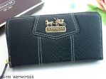 Madison Wallets 2031-All Black Varvity Leather with Gold Coach B