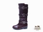 Coach Boots 4202-All Chocolate Leather with Three Belts