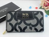 Madison Wallets 2067-Gold Coach Brand and Grey Cloth with Black