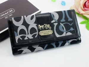 Poppy Wallets 2247-Gold Coach Brand and Half Moon C Logo with Bl