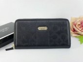 Coach Wallets 2733-Black Leather and Gold Coach Brand