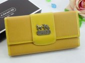 Chelsea Wallets 1914-All Yellow Leather with Gold Coach Brand