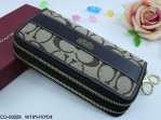 Poppy Wallets 2293-Sandy Cloth and Brown Long Leather with Chest