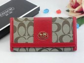 Sutton Wallets 2409-Gold Coach Brand and Sandy Cloth with Red Le