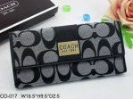 Poppy Wallets 2285-Gold Coach Brand and Grey Cloth with Black C