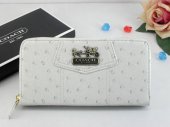 Madison Wallets 2063-White Leather and Gold Coach Brand with Whi