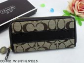 Poppy Wallets 2286-Sandy Cloth and Black Long Leather with Chest