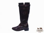 Coach Boots 4253-All Brown Leather with Small Opening