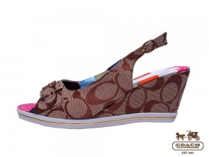 Coach Wedges 4933-Colorful and Sandy with Chestnut C Logo
