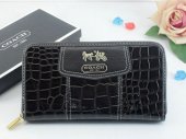 Madison Wallets 2077-All PitchBlack Serpentinite and Gold Coach