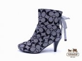 Coach Ankle Boots 4102-Grey and Black Half Moon "C" Logo with Hi