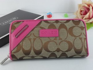 Poppy Wallets 2311-Sandy Cloth and Pink Leather in Upper-left wi