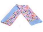 Coach Scarf 4009-White Silk and Blue Brink with Colorful "C" Log