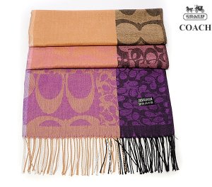 Coach Scarf 4028-Coloful Cotton with Light Yellow Half Moon "C"