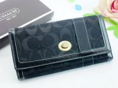 Poppy Wallets 2262-Gold Button and Indigo with Black Leather
