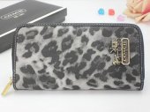 Coach Wallets 2807-Grey Leopard and Gold Coach Brand