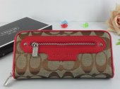 Poppy Wallets 2297-Silver Chain and Sandy Cloth with Red Leather
