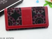 Coach Wallets 2706-Flower "C" Logo and Black with Red Leather
