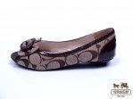 Coach Flats 4410-Sandy and Chestnut "C" Logo with Chocolate Leat