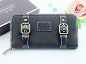 Poppy Wallets 2258-Indigo Cloth and Coach Brand with Two Chocola