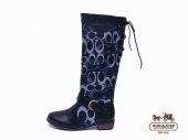 Coach Boots 4212-Cyan and Black Leather with Silver Buckle