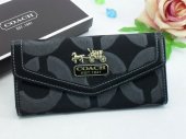 Coach Wallets 2659-Gold Coach Brand and Black with Grey Strong "