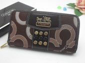 Madison Wallets 2092-Gold Coach Brand and Buttons with Chocolate