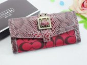 Poppy Wallets 2250-Silver Snakeskin and Red Cloth with Gold Clas