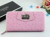 Madison Wallets 2064-Pink Leather and Gold Coach Brand with Whit