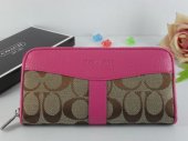 Poppy Wallets 2309-Sandy Cloth and Pink T-type Leather with C Lo