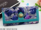Waverly Wallets 2531-Silver Button and Corlorful with Blue Leath