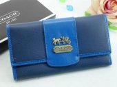 Chelsea Wallets 1917-All Oceanblue Leather with Gold Coach Brand