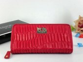 Madison Wallets 2049-All Red Drape Leather and Gold Coach Brand