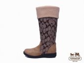 Coach Boots 4260-Sandy with Chocolate C Logo and White Down