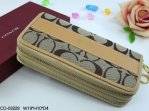 Poppy Wallets 2292-Sandy Cloth and Tan Long Leather with Chestnu