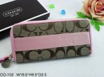 Poppy Wallets 2289-Sandy Cloth and Pink Long Leather with Chestn