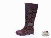 Coach Boots 4211-Gold Coach Brand and Chestnut with Chocolate Le
