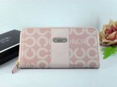 Coach Wallets 2735-Pink/White Leather and Gold Coach Brand