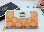 Madison Wallets 2071-Gold Coach Brand and Light Orange Cloth wit