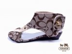 Coach Sandals 4724-Sandy with Chestnut C Logo and White Bototom