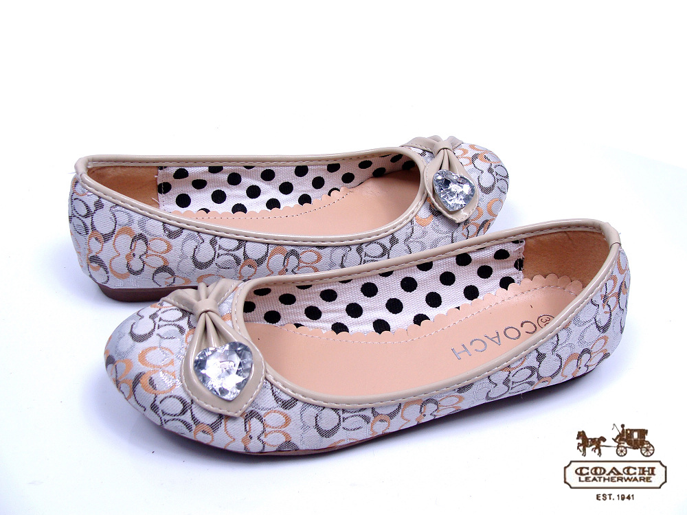 Coach Flats 4406-White and Colorful 