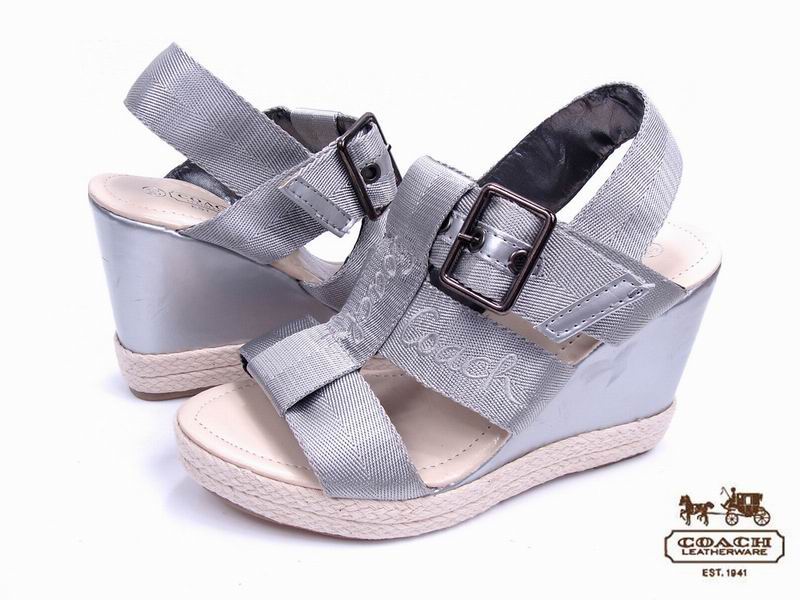Coach Wedges 4921-Coach Brand and Silver
