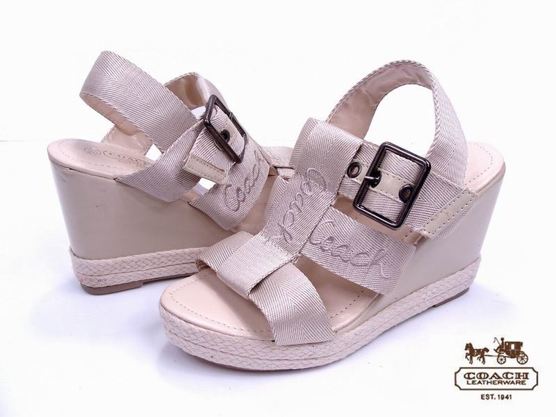 Coach Wedges 4922-Coach Brand and White